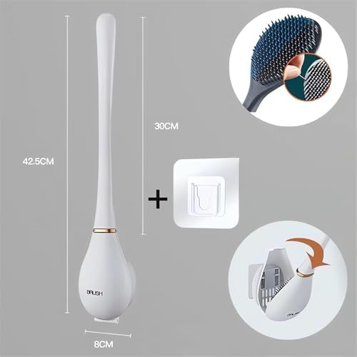 Modern Flexible Silicone Toilet Brush Set with Holder