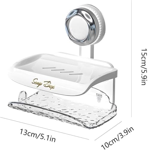 Double Layer Suction Soap Dish for Shower Wall Mount