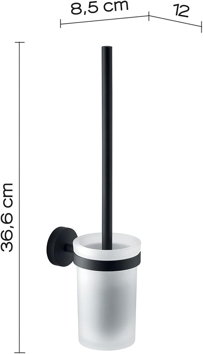 Gedy Eros WC Wall Toilet Brush Glass Black