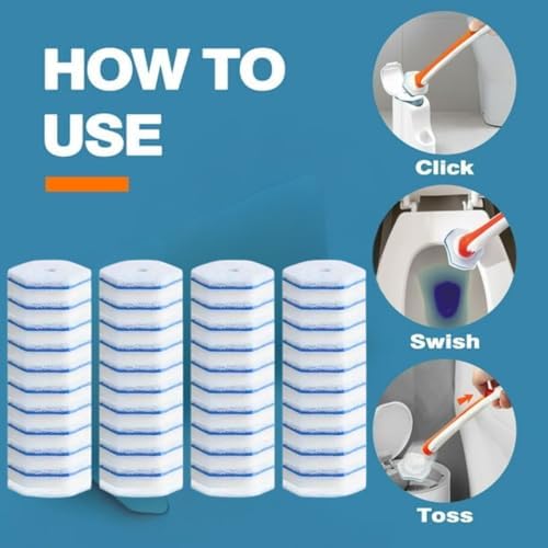 60 Count Disposable Toilet Brush Refill Set