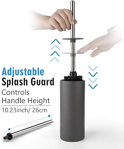 Viosuniu Matt Gray Ceramic Toilet Brush Set
