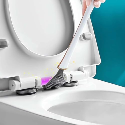 Flexible Silicone Toilet Brush with Wall Mount Holder Green