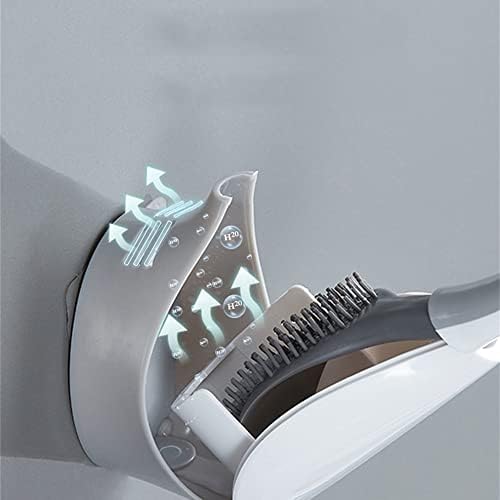 Toilet Brush with Wall Mount and Soft Silicone Bristles