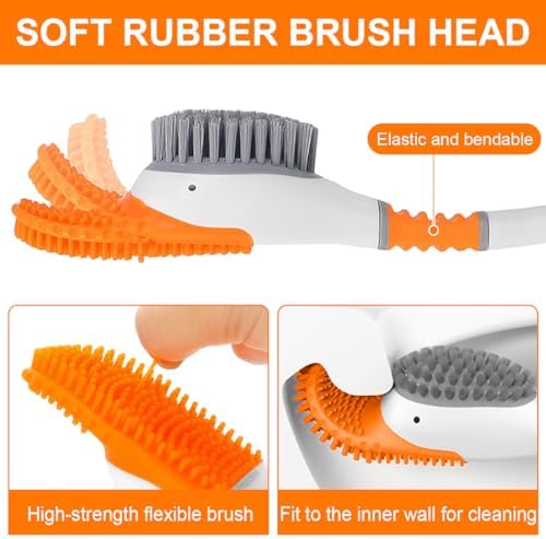 Diving Duck Toilet Brush with Wall Holder Silicone and TPR Design