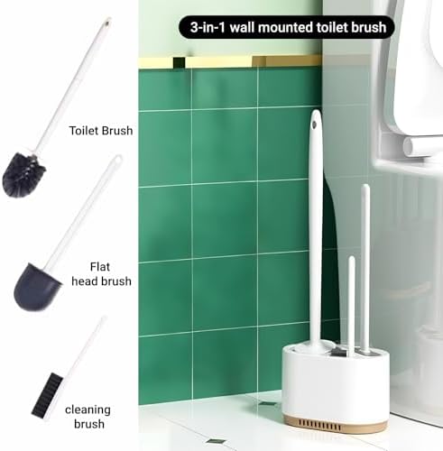 3 in 1 Toilet Brush and Holder Set