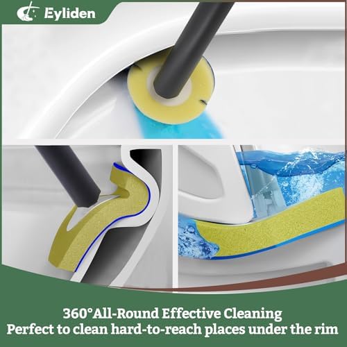 Eyliden Toilet Bowl Wand Kit and Plunger Combo Black