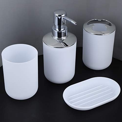 4pcs Modern Bathroom Accessories Set with Soap Dispenser and Storage Cups