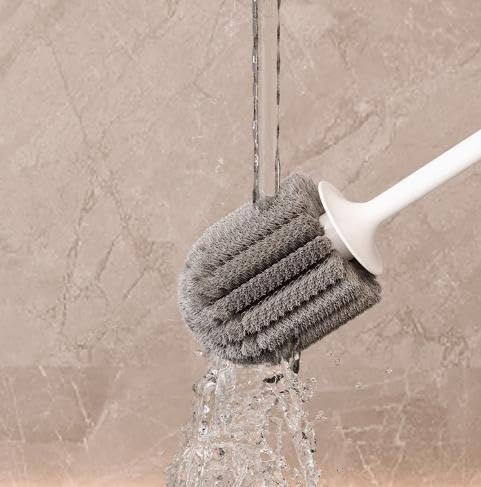 Double-Headed Toilet Brush with Wall Mount