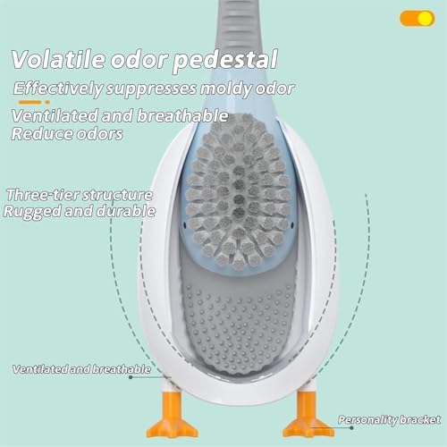 Diving Duck Toilet Brush and Holder Set Pink