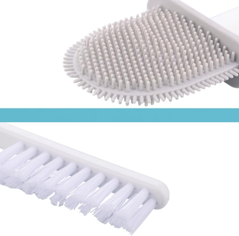 Durable Silicone Toilet Brush with Holder Light Grey