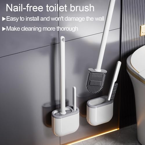 CetthooFazay Toilet Brush and Holder 2 Pack White
