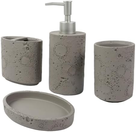 Hymmah Meteorites Bathroom Accessories Set 4 Pcs Resin