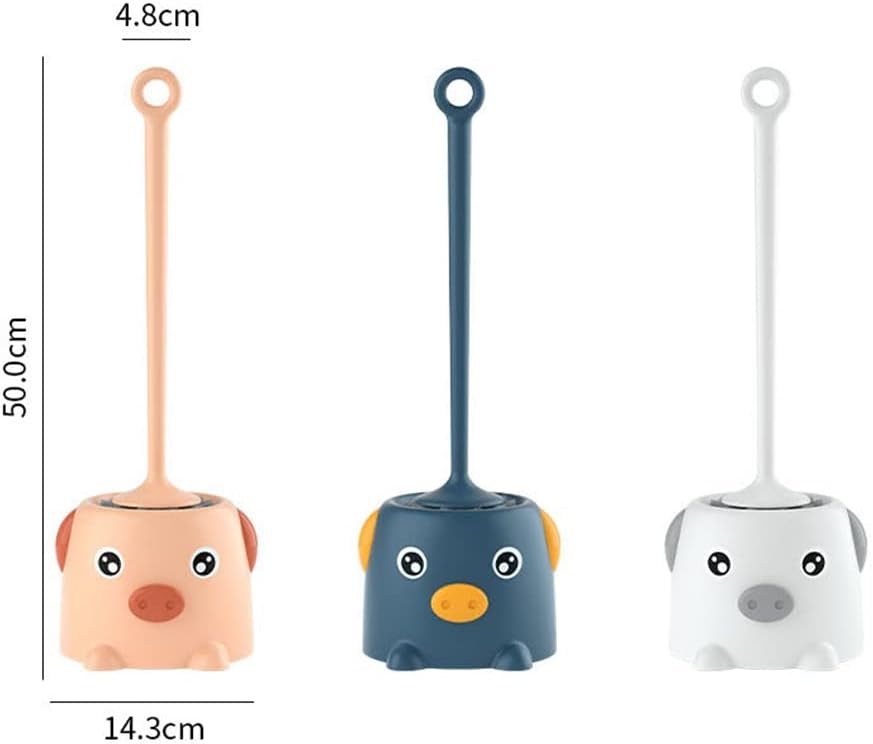 Petersty Cute Toilet Brush with Holder - Pink