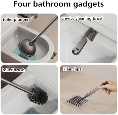 GHYFFF 5-in-1 Toilet Plunger and Brush Set