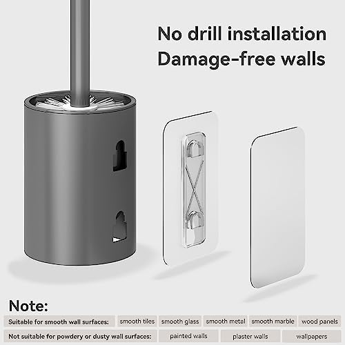 Esusom Toilet Brush and Holder Set with Durable Bristles