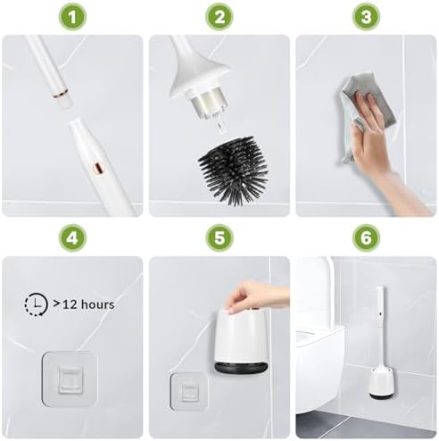 Electric Toilet Brush with Self-Cleaning Light and Ventilated Base 1