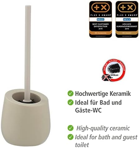 Wenko Badi Toilet Brush Holder - Ceramic Beige 135 x 38 x 135 cm