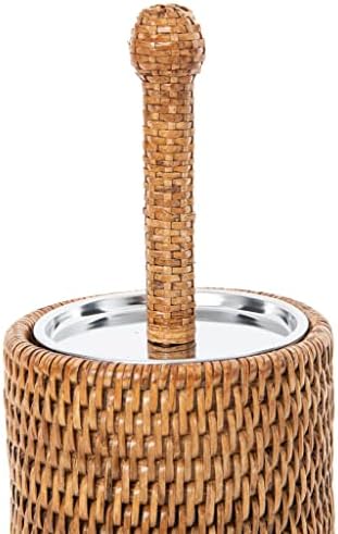 Kouboo La Jolla Rattan Toilet Brush Set Honey Brown