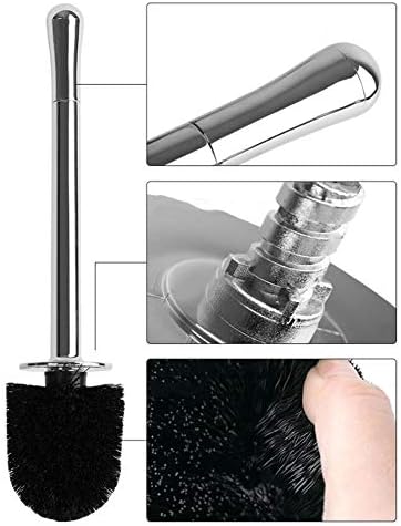 Kanazz Ceramic Toilet Brush Set with Long Handle and Replaceable Head