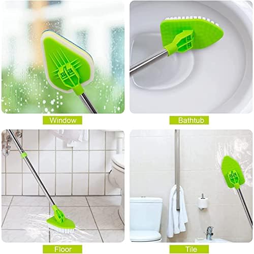 Adjustable 3 in 1 Toilet Scrub Brush with Long Handle