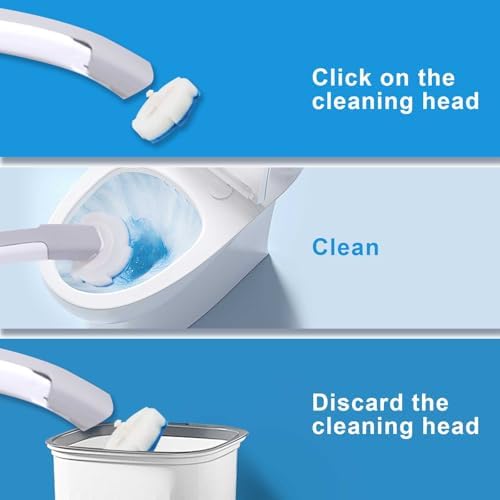 YGSJKJ Toilet Brush and Holder Set with 32 Refills