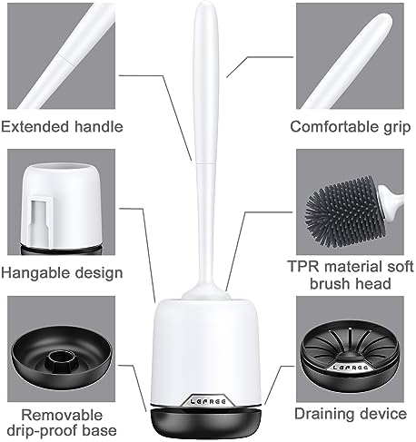 Lefree Toilet Brush Set 3 Pack with Ventilated Holder