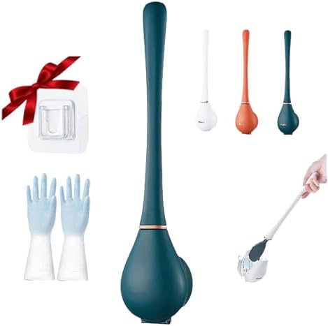 Modern Flexible Silicone Toilet Brush and Holder Set Green