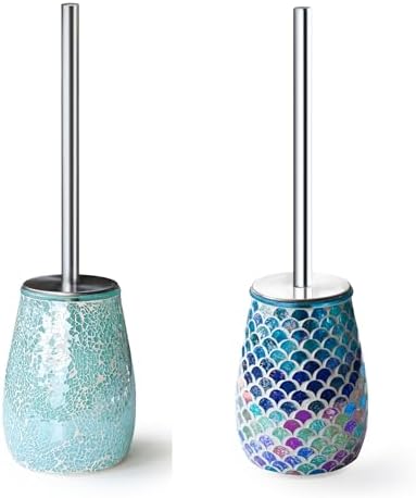 Modern Toilet Brush and Holder Set in Turquoise Green