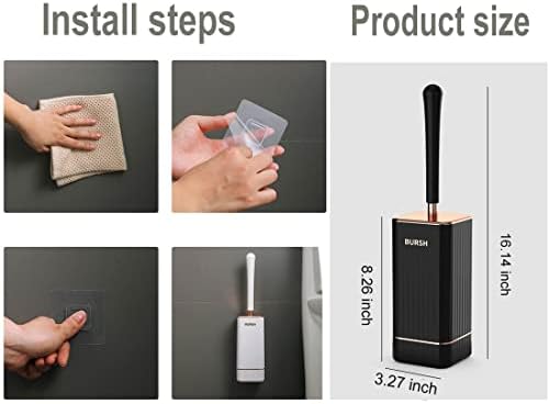 Silicone Toilet Brush with Holder Durable Easy to Clean White