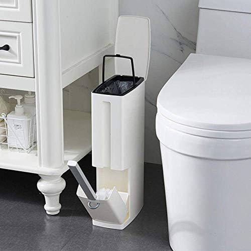 Toilet Brush Holder Set with Waste Bin - Slim Durable