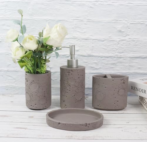Hymmah Meteorites Bathroom Accessories Set 4 Pcs Resin