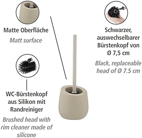 Wenko Badi Toilet Brush Holder - Ceramic Beige 135 x 38 x 135 cm