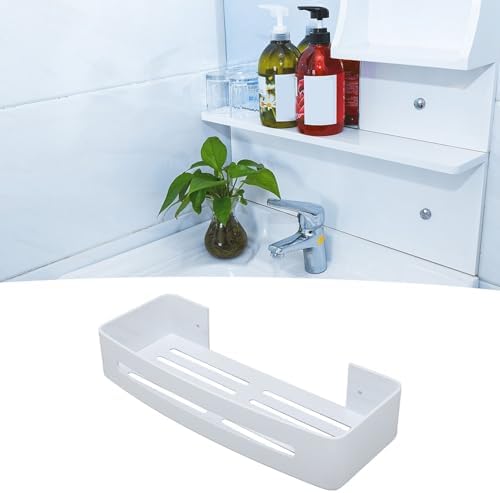 Pssopp Bathroom Wall Mounted Shelf Space Aluminum Shower Rack White