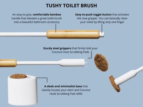 TUSHY Brush - Eco-Friendly Coconut Scrubber with Tea Tree Oil