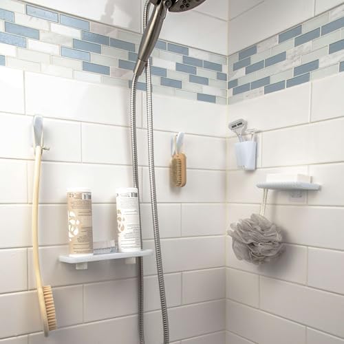 Three by Three Seattle Aquafolio 5 Piece Shower Organizer Set White