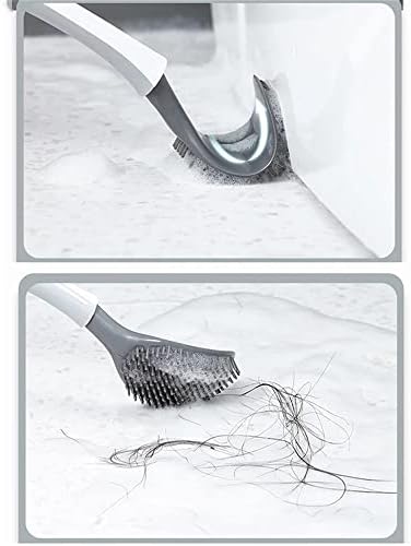 Toilet Brush with Wall Mount and Soft Silicone Bristles