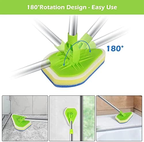 Adjustable 3 in 1 Toilet Scrub Brush with Long Handle