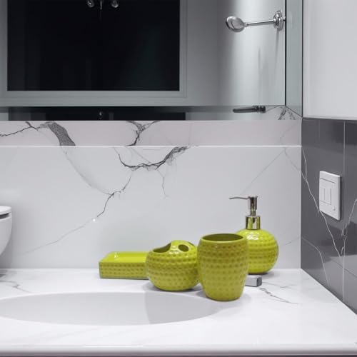 Ceramic Bathroom Decor Set 4 Pcs Green Eco-Friendly