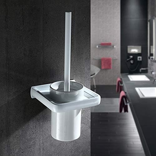 LUDSUY Wall-Mounted Nordic Space Aluminum Toilet Brush Set