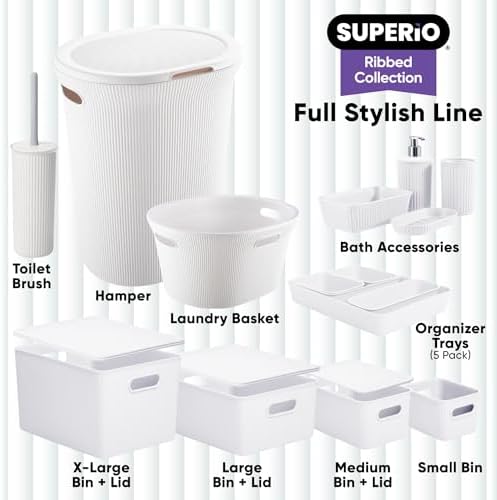Superio Decorative Toilet Brush Set White 2 Pack