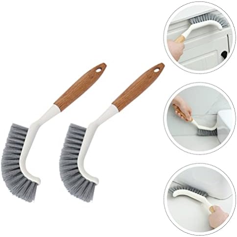 Hemoton 2pcs Wooden Handle Toilet Brush Set