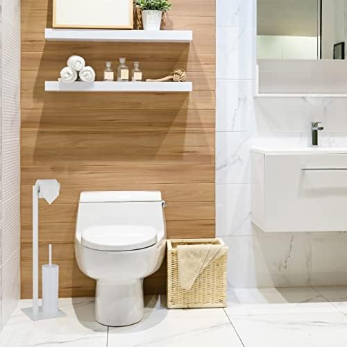 Relaxdays Toilet Brush Holder Set 100 Steel White