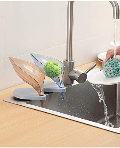 2PCS Leaf Shape Soap Box Bathroom Holder Organizer