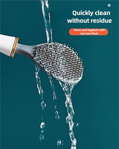 Modern Flexible Silicone Toilet Brush Set with Holder