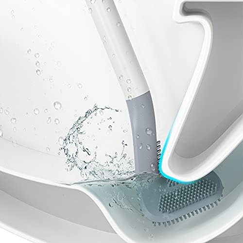 Ymombest 360 Toilet Brush Holder Set with Flexible Silicone Head