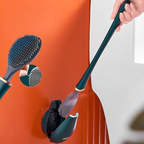 EZGHAR Modern Flexible Silicone Toilet Brush Set