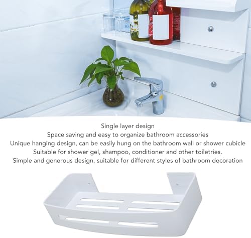 Pssopp Bathroom Wall Mounted Shelf Space Aluminum Shower Rack White
