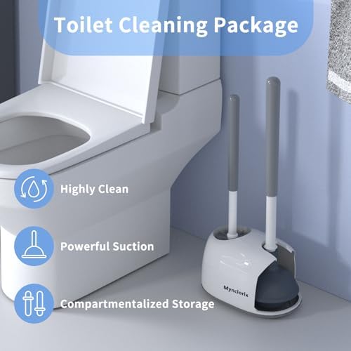 Mynclorix Toilet Brush and Plunger Set with Holder 1