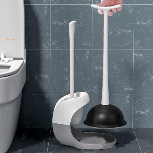 MOFWO 2 in 1 Toilet Brush and Plunger Set