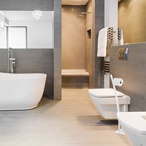Relaxdays White Toilet Brush Holder Set